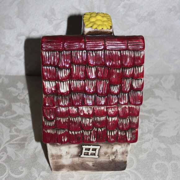 Vintage Cookie Jar | House Chalet Cabin Cookie Jar | Ceramic Canister - Picture 3 of 8